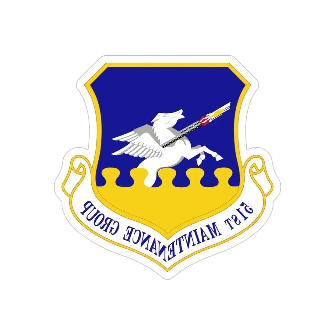 51st Maintenance Group (U.S. Air Force) REVERSE PRINT Transparent Die-Cut STICKER - The Sticker Space