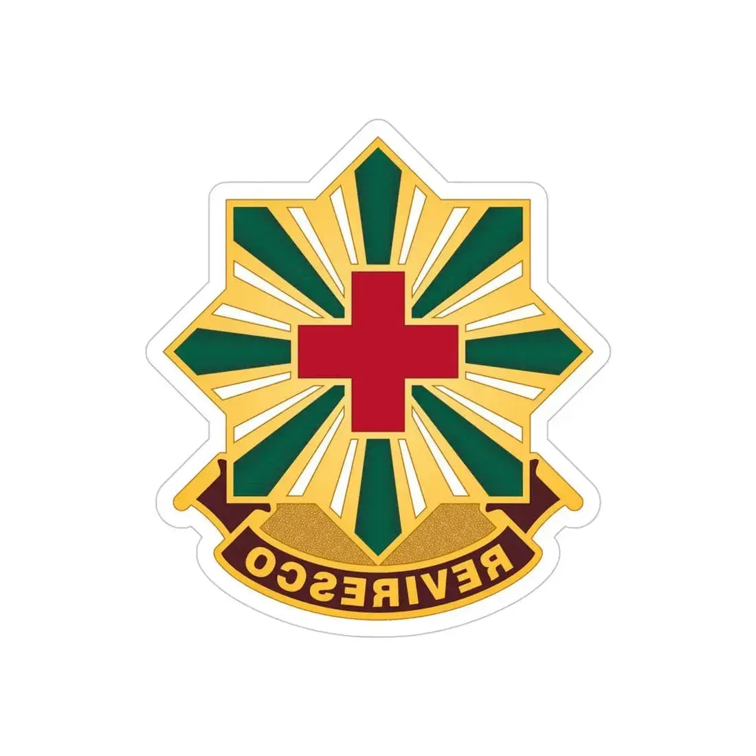 528th Hospital Center (U.S. Army) REVERSE PRINT Transparent Die-Cut STICKER - The Sticker Space