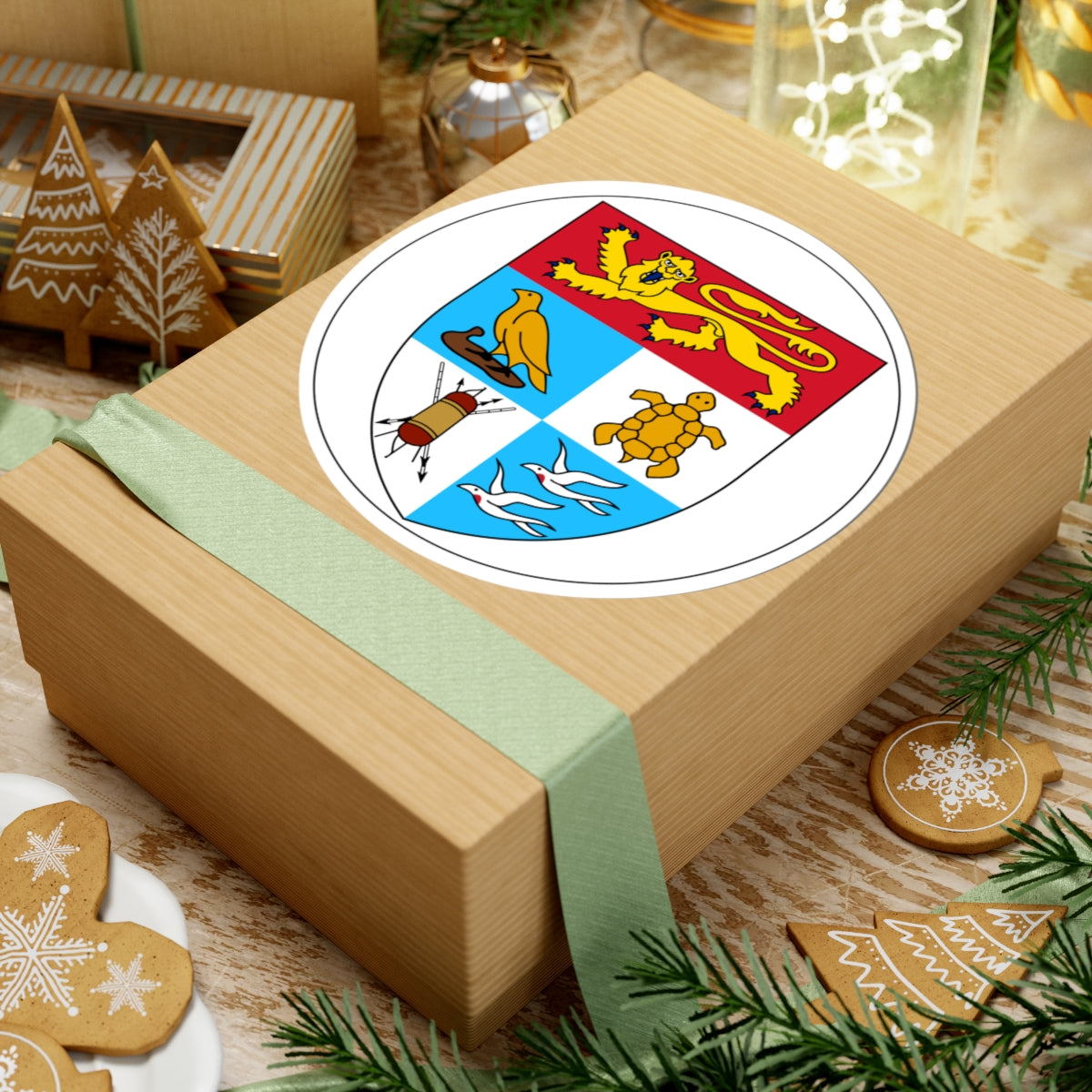 Badge of the Solomon Islands 1956-1978 (Solomon Islands) (Coat of Arms) STICKER Vinyl Kiss-Cut Decal