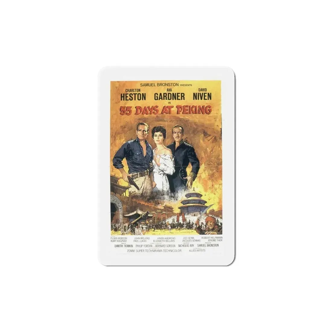 55 Days at Peking 1963 Movie Poster Refrigerator Magnet - The Sticker Space