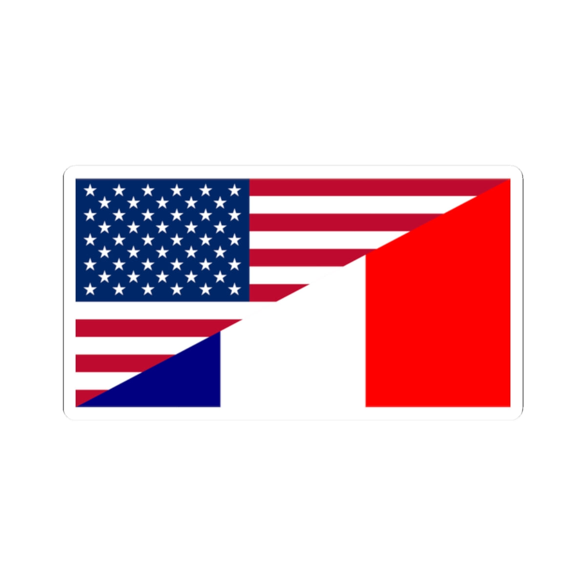 Flag of the United States and France (France) STICKER Vinyl Kiss-Cut Decal