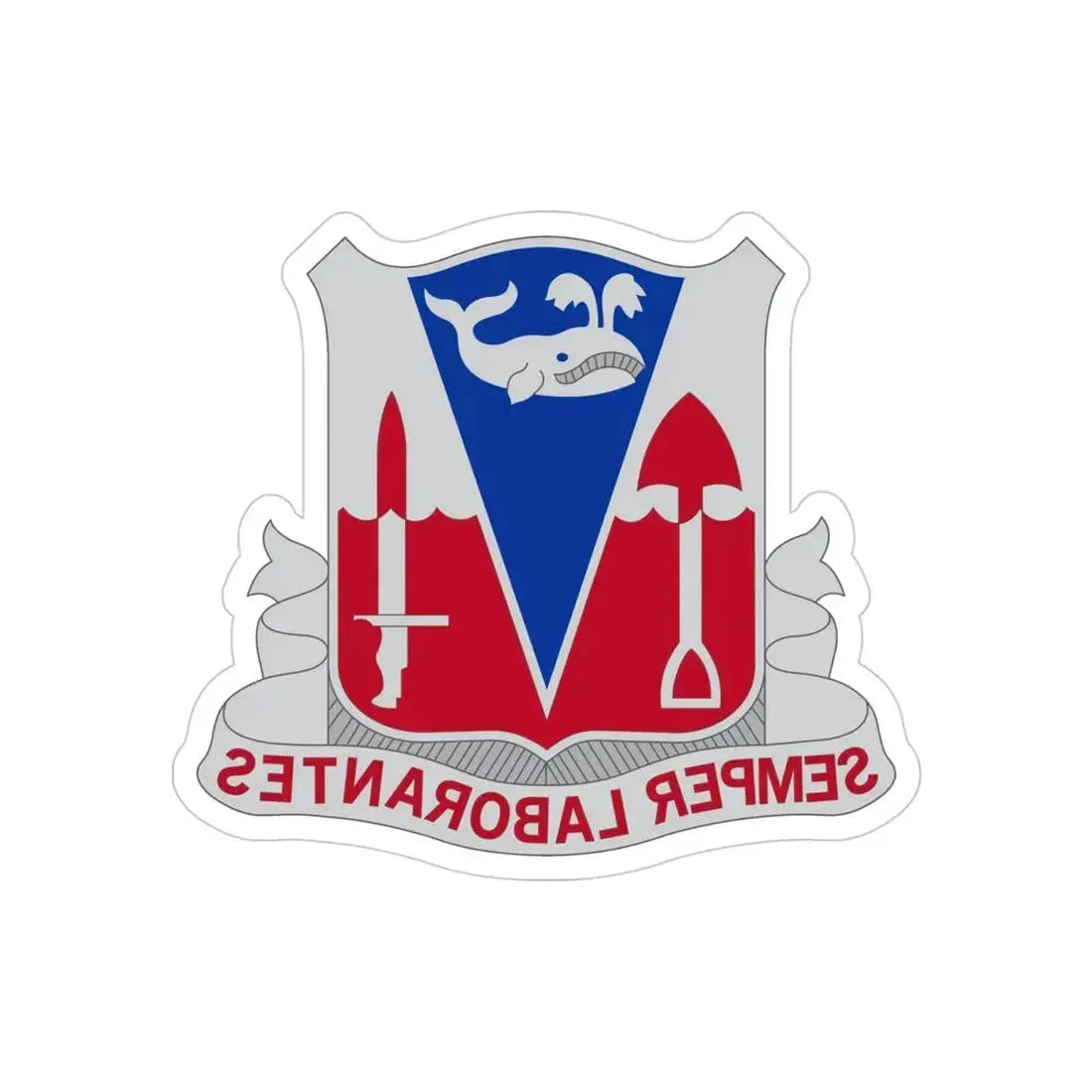 579 Engineer Battalion (U.S. Army) REVERSE PRINT Transparent Die-Cut STICKER - The Sticker Space