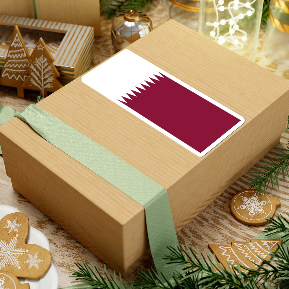 Flag of Qatar (Qatar) STICKER Vinyl Kiss-Cut Decal