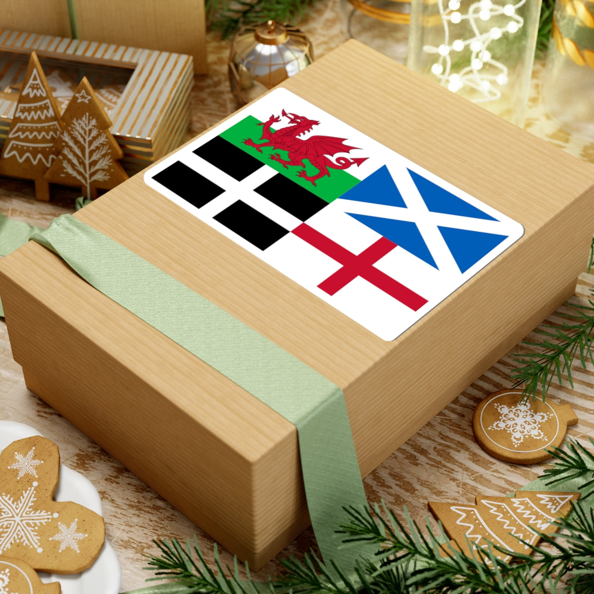 Flags of Wales Scotland Cornwall and England (England) STICKER Vinyl Kiss-Cut Decal