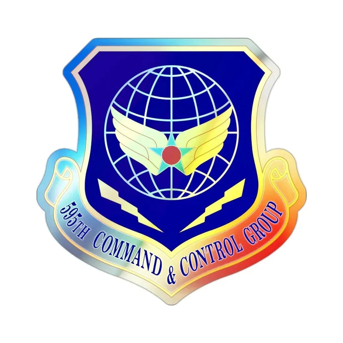 595 Command and Control Group AFSPC (U.S. Air Force) Holographic STICKER Die-Cut Vinyl Decal - The Sticker Space