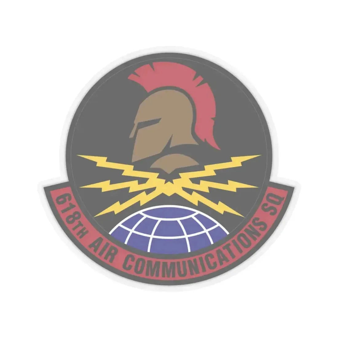 618 Air Communications Squadron AMC (U.S. Air Force) STICKER Vinyl Kiss-Cut Decal 4 Inch Transparent - The Sticker Space