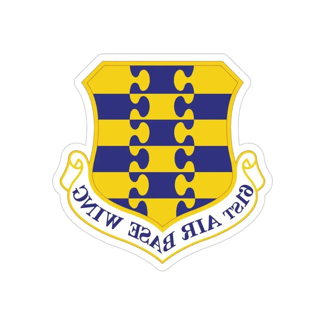 61st Air Base Wing (U.S. Air Force) REVERSE PRINT Transparent Die-Cut STICKER - The Sticker Space