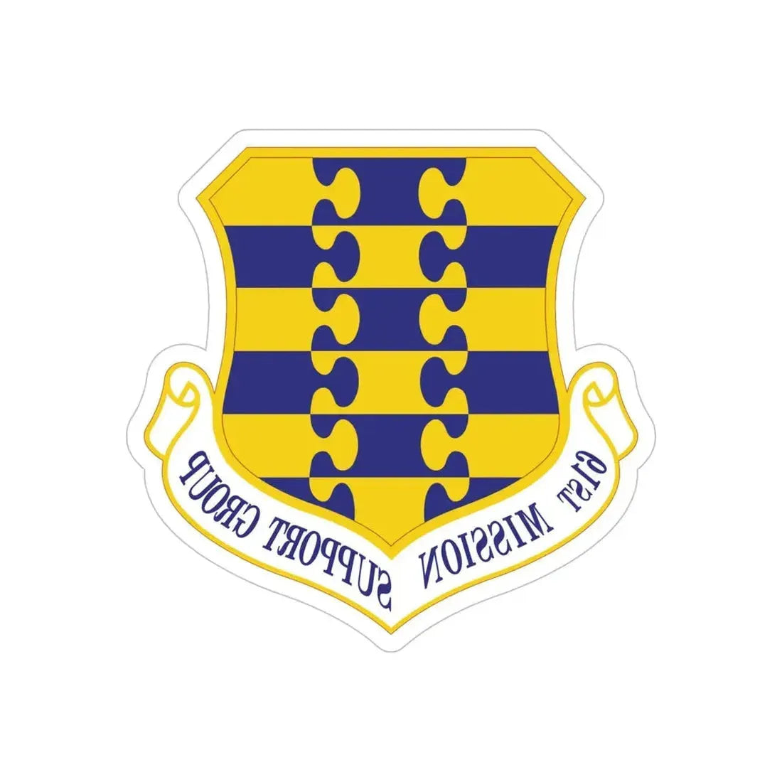 61st Mission Support Group (U.S. Air Force) REVERSE PRINT Transparent Die-Cut STICKER - The Sticker Space