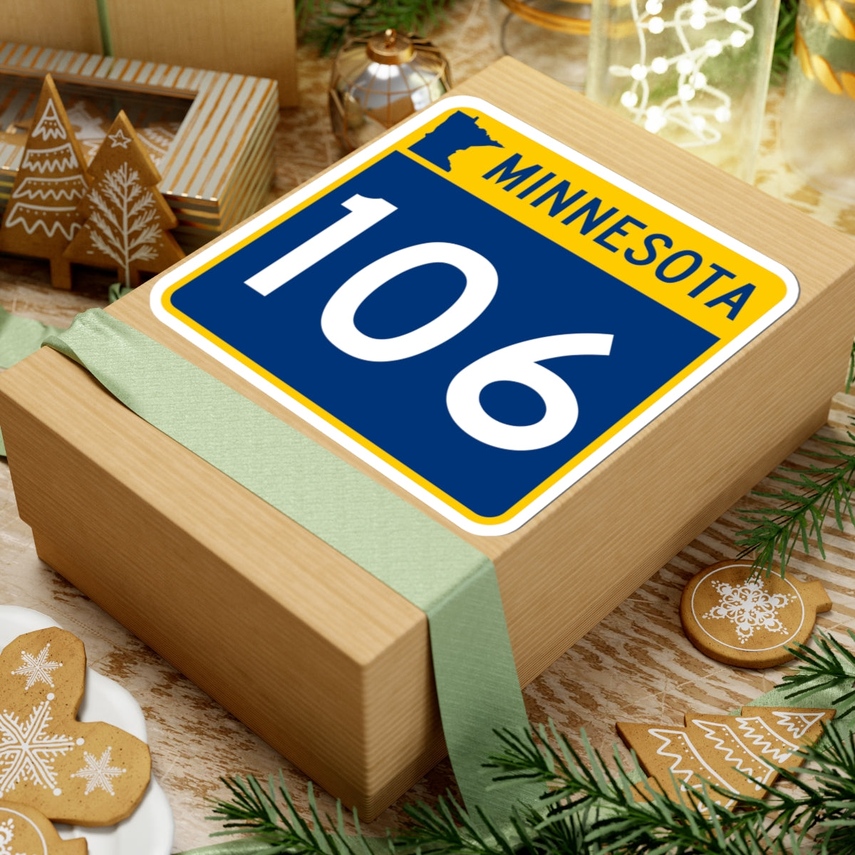 MN-106 (Minnesota) (Road Sign) STICKER Vinyl Kiss-Cut Decal