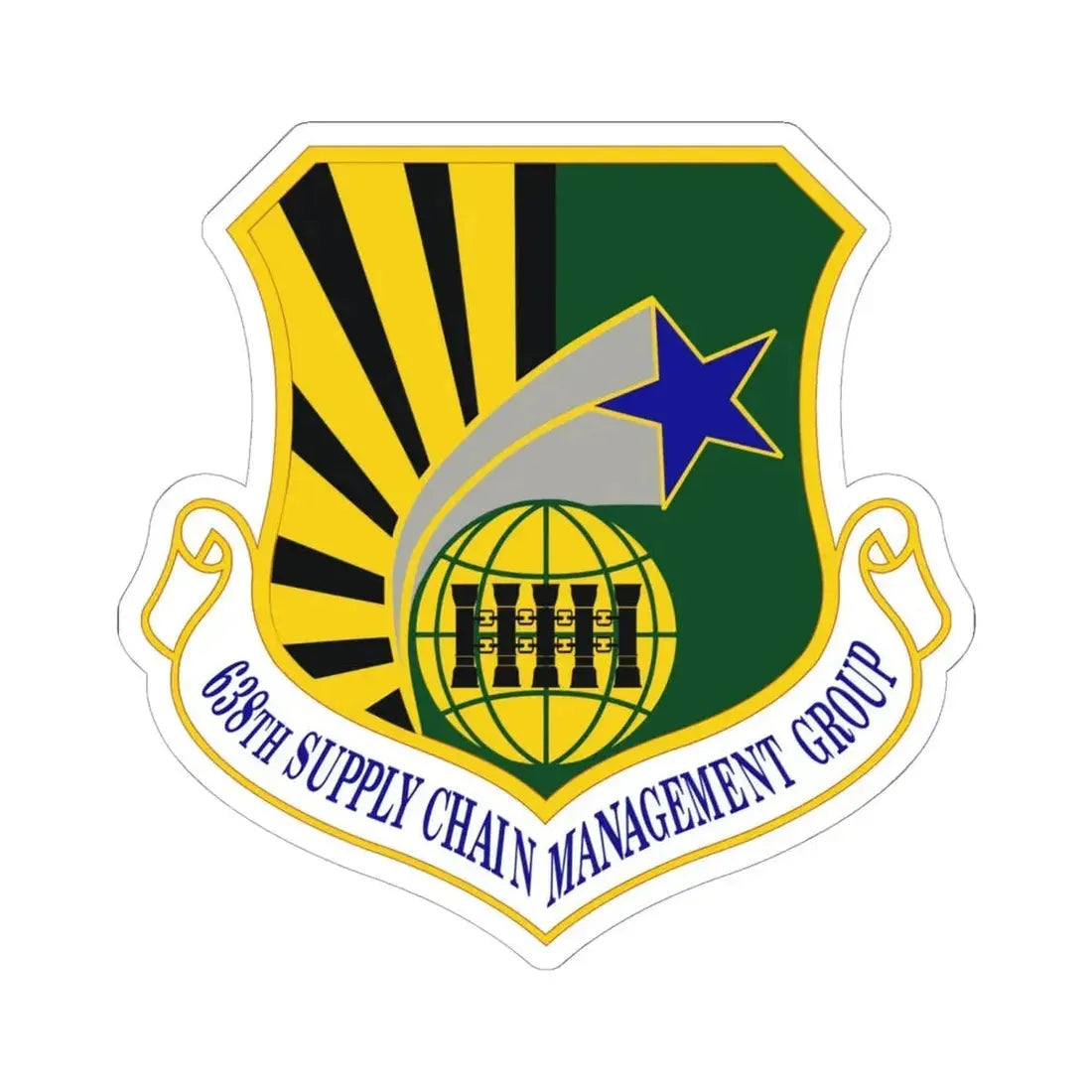 638 Supply Chain Management Group AFMC (U.S. Air Force) STICKER Vinyl Kiss-Cut Decal 6 Inch White - The Sticker Space