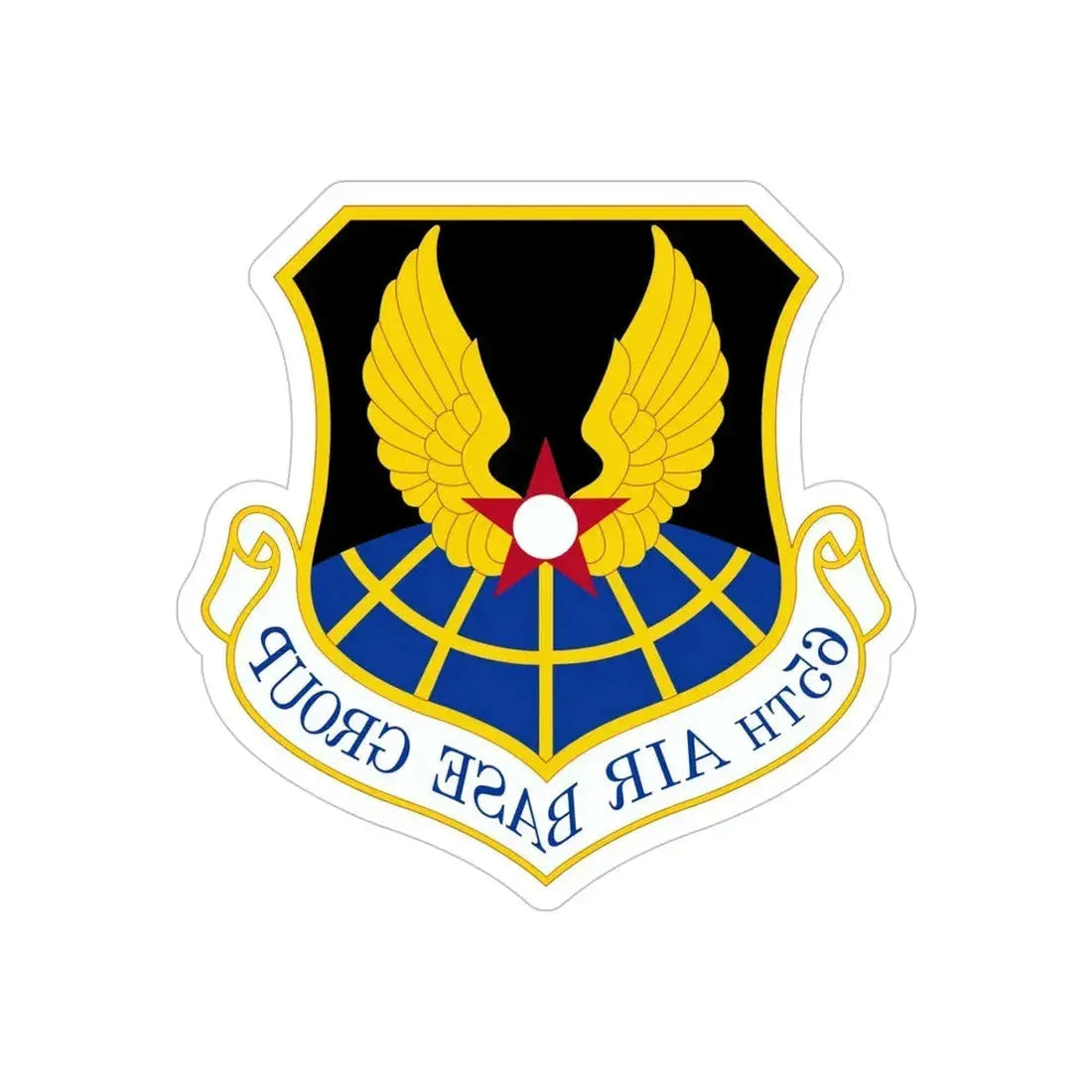 65 Air Base Group USAFE (U.S. Air Force) REVERSE PRINT Transparent Die-Cut STICKER - The Sticker Space