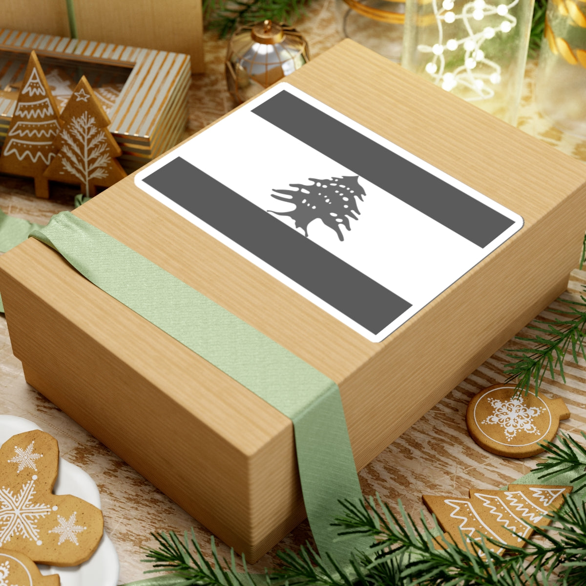 Flag of Lebanon - White (Lebanon) STICKER Vinyl Kiss-Cut Decal