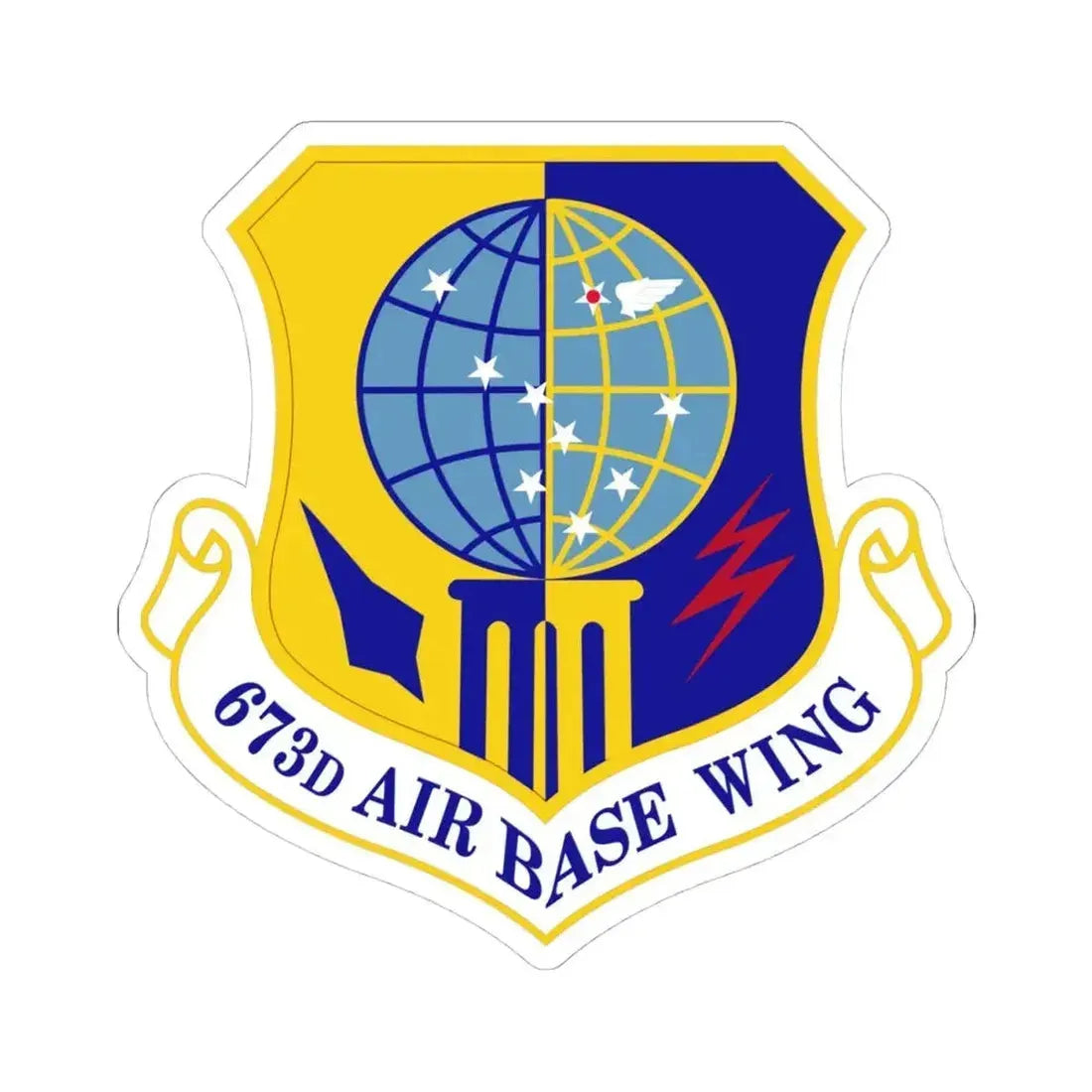 673d Air Base Wing (U.S. Air Force) STICKER Vinyl Kiss-Cut Decal 4 Inch White - The Sticker Space