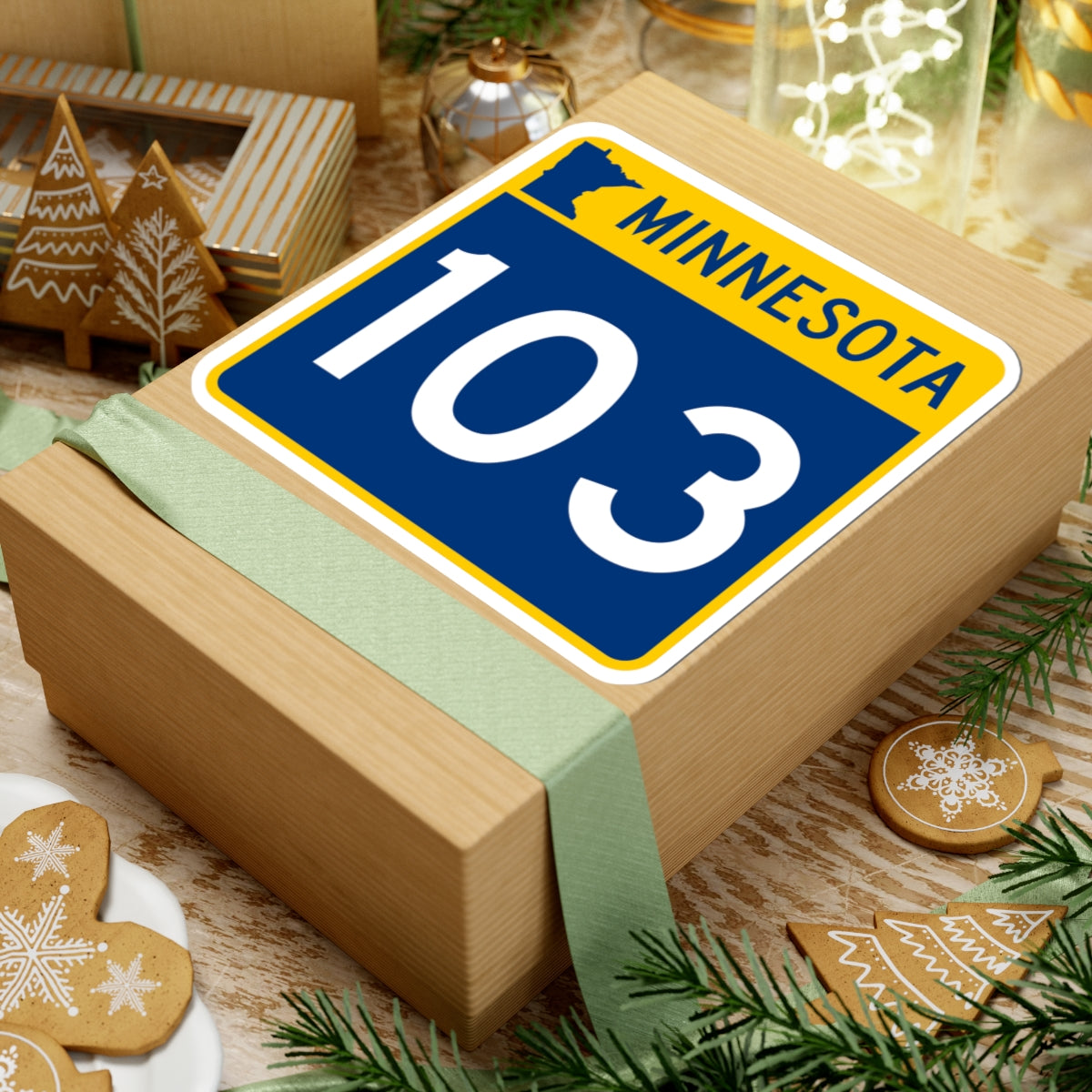 MN-103 (Minnesota) (Road Sign) STICKER Vinyl Kiss-Cut Decal