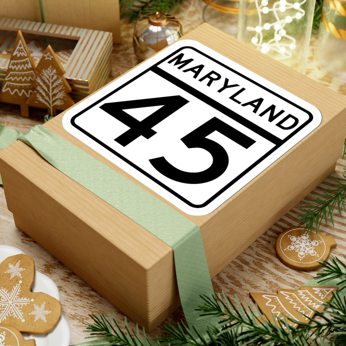 MD Route 45 (Maryland) (Road Sign) STICKER Vinyl Kiss-Cut Decal