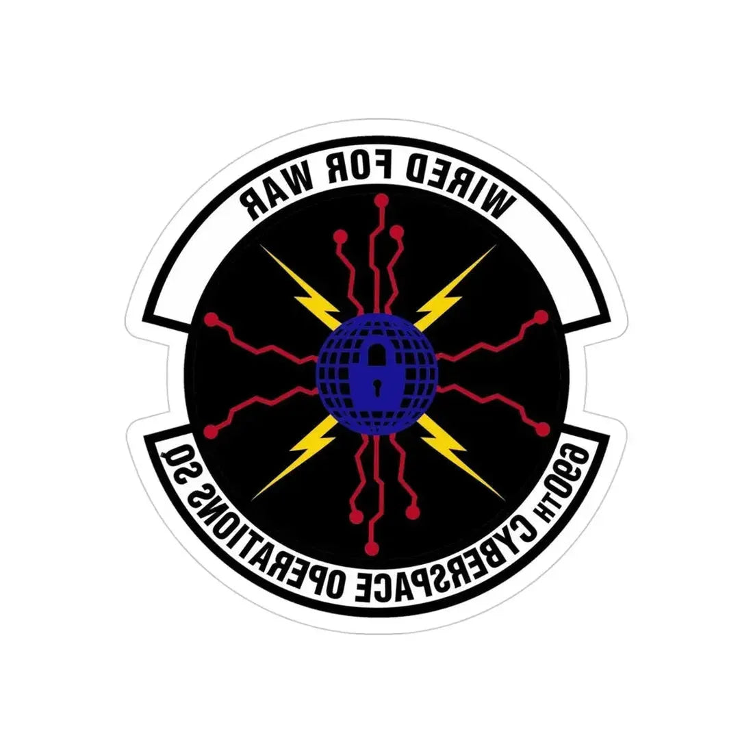 690 Cyberspace Operations Squadron AFSPC (U.S. Air Force) REVERSE PRINT Transparent Die-Cut STICKER - The Sticker Space