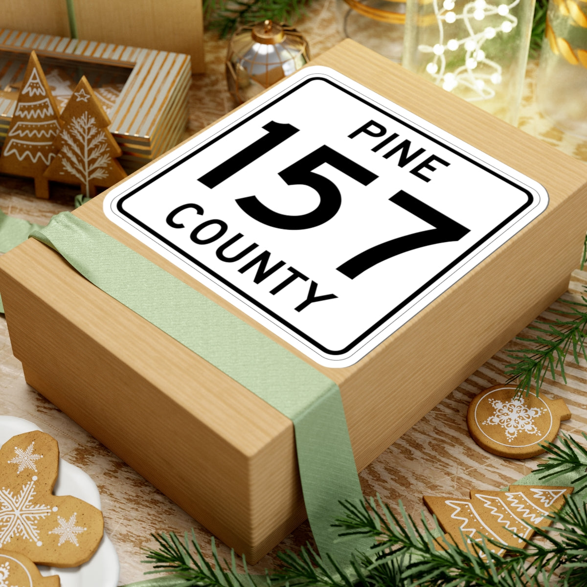 Pine County Route 157 MN (Minnesota) (Road Sign) STICKER Vinyl Kiss-Cut Decal