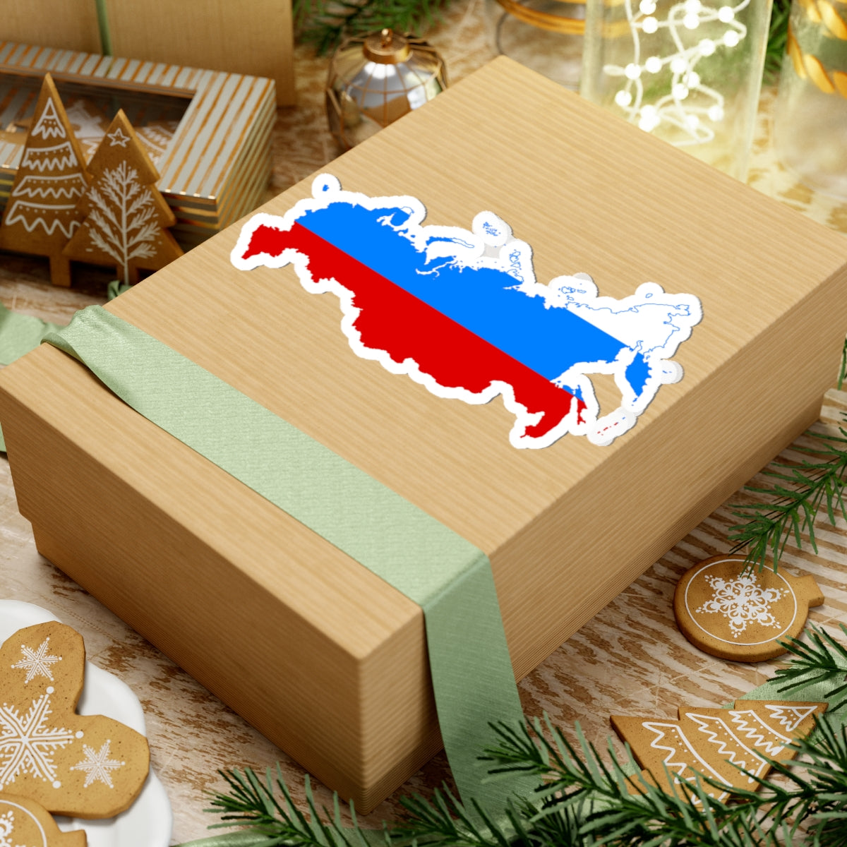 Flag map of Russia 1991-1993 (Russia) STICKER Vinyl Kiss-Cut Decal