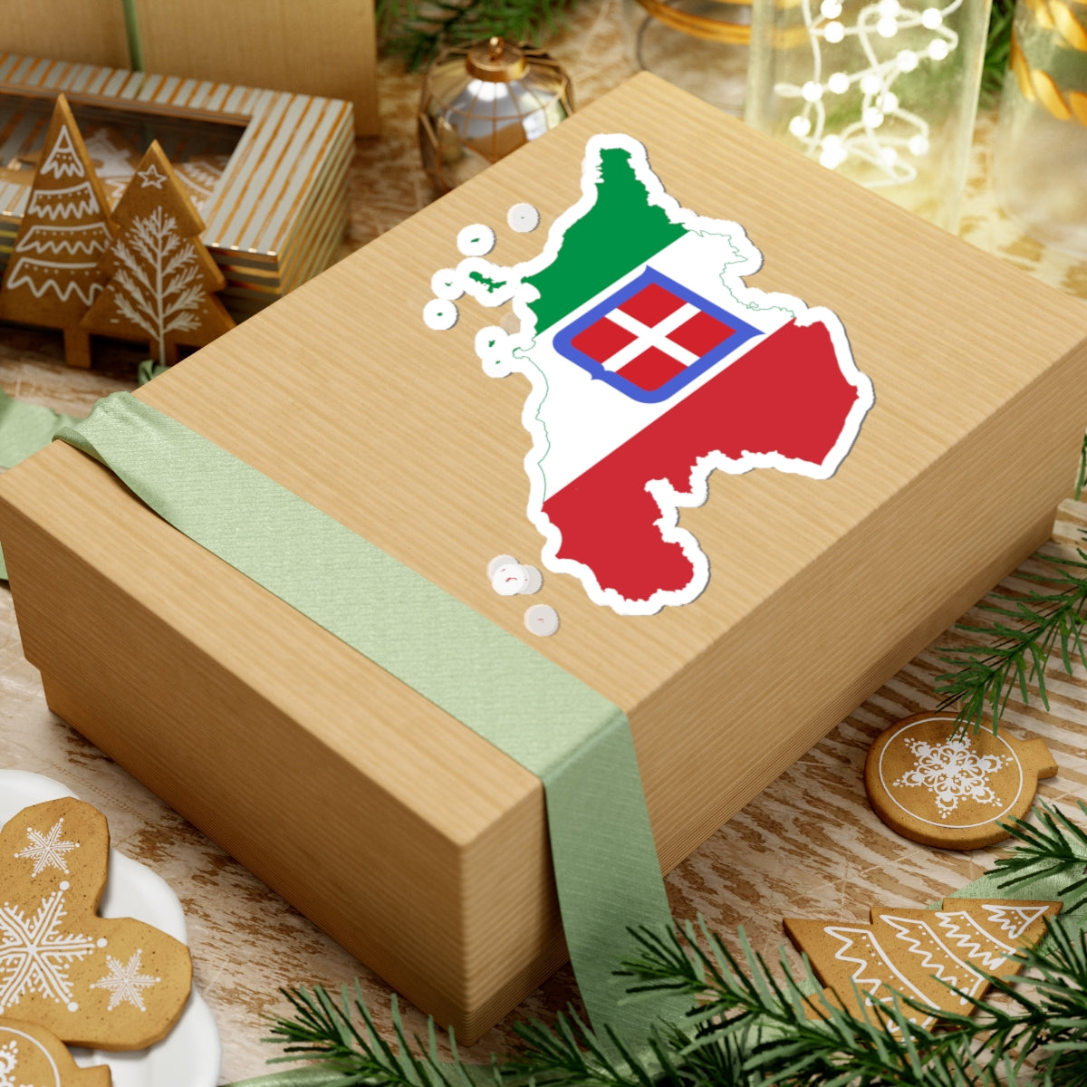 Flag map of Central Italy (Italy) STICKER Vinyl Kiss-Cut Decal