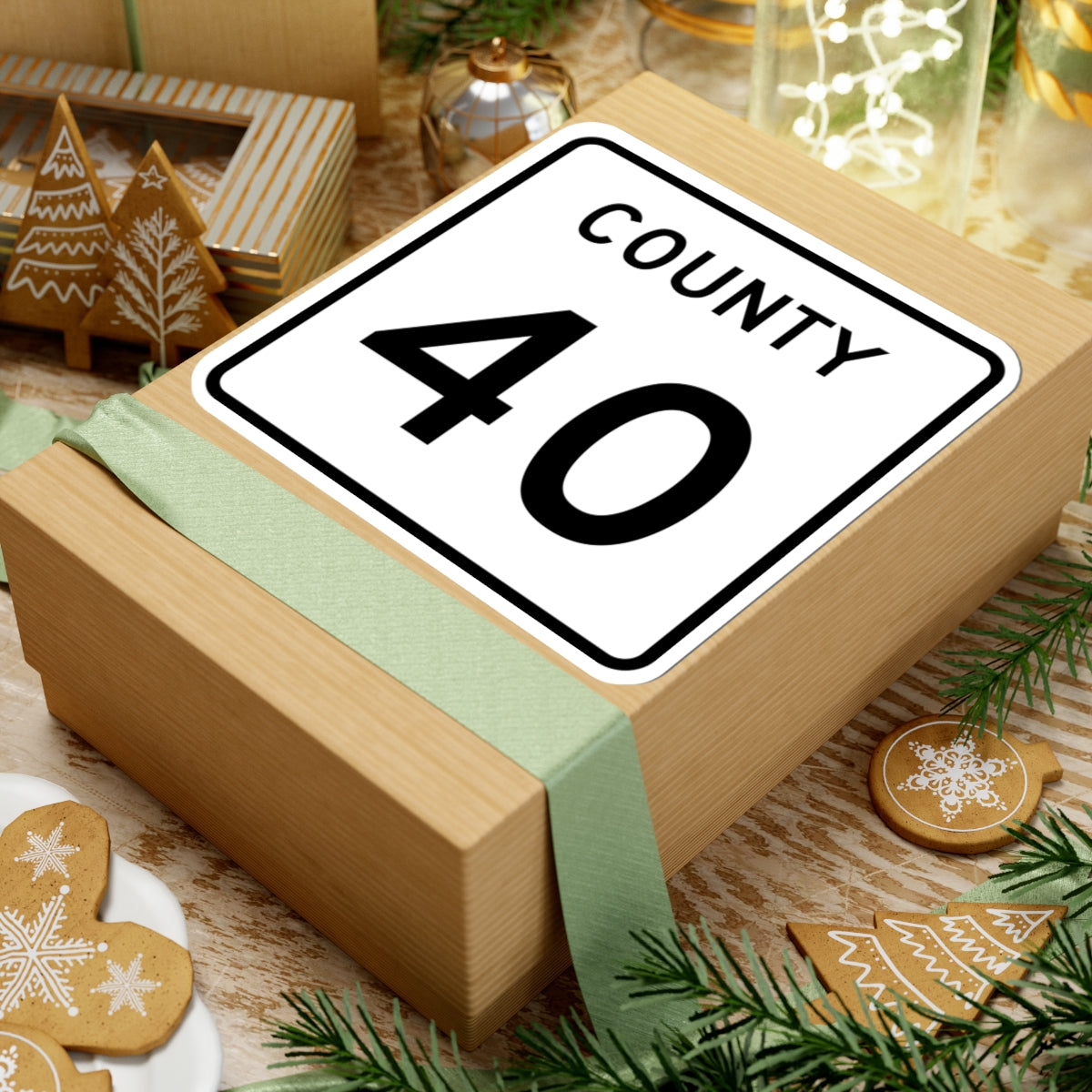 County 40 square (Minnesota) (Road Sign) STICKER Vinyl Kiss-Cut Decal
