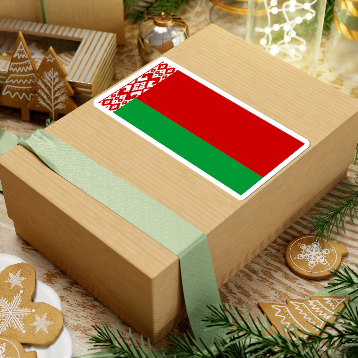 Flag of Belarus darker colors (Belarus) STICKER Vinyl Kiss-Cut Decal