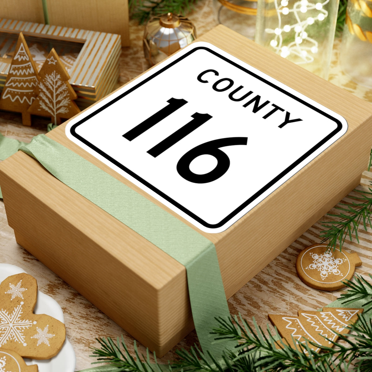 County 116 square (Minnesota) (Road Sign) STICKER Vinyl Kiss-Cut Decal