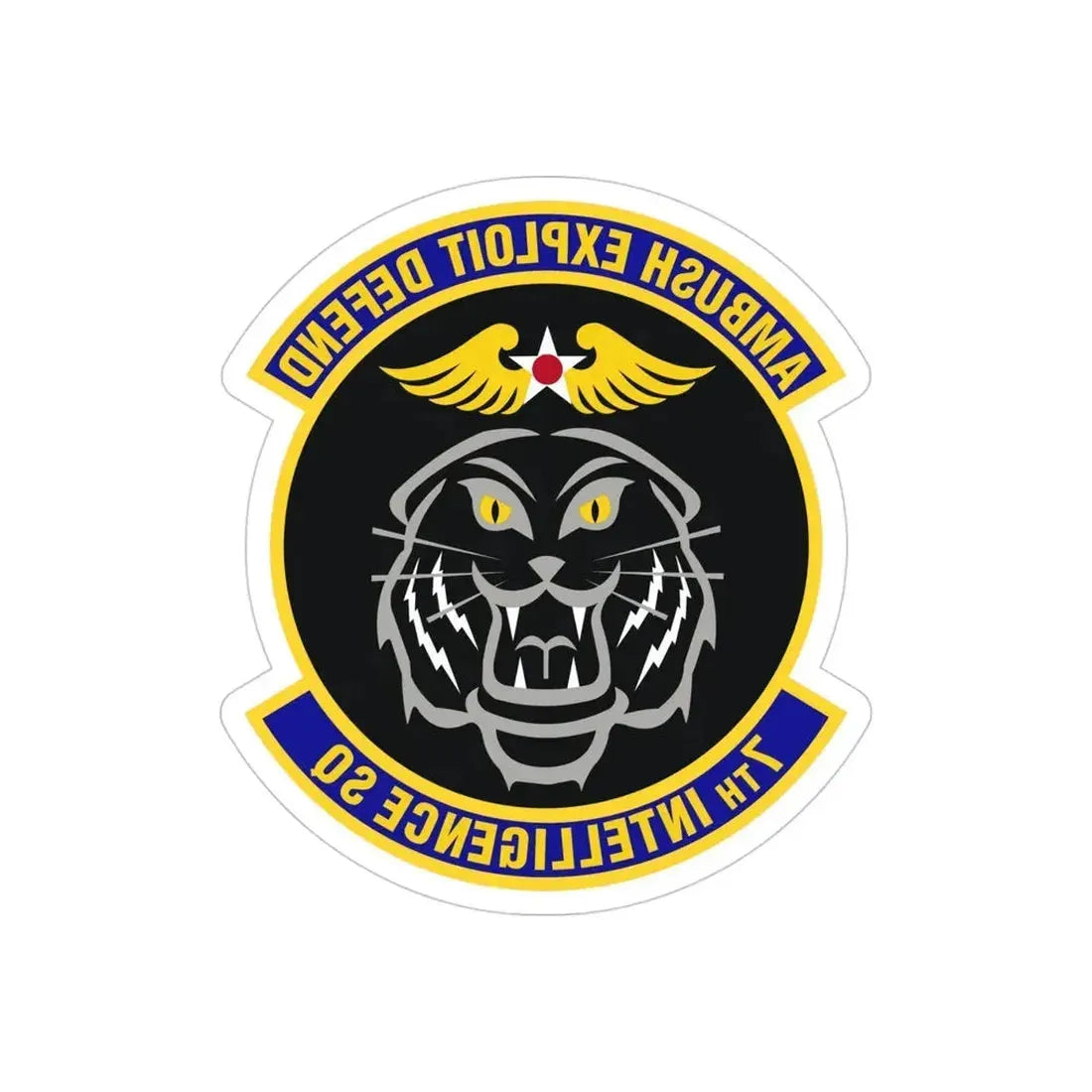 7th Intelligence Squadron (U.S. Air Force) REVERSE PRINT Transparent Die-Cut STICKER - The Sticker Space