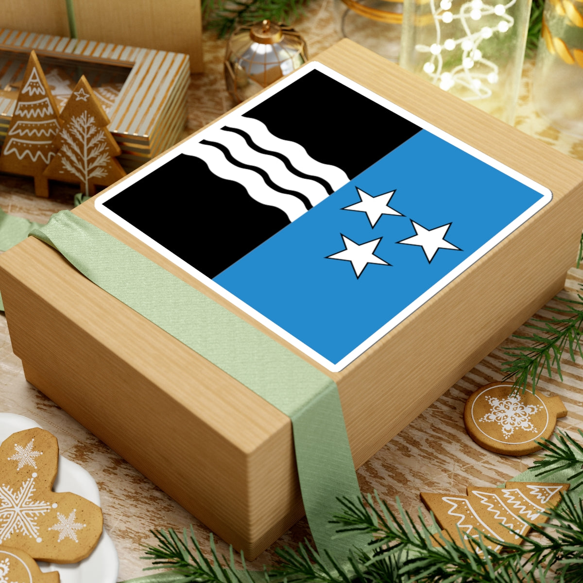 Flag of Canton of Aargau (Switzerland) STICKER Vinyl Kiss-Cut Decal