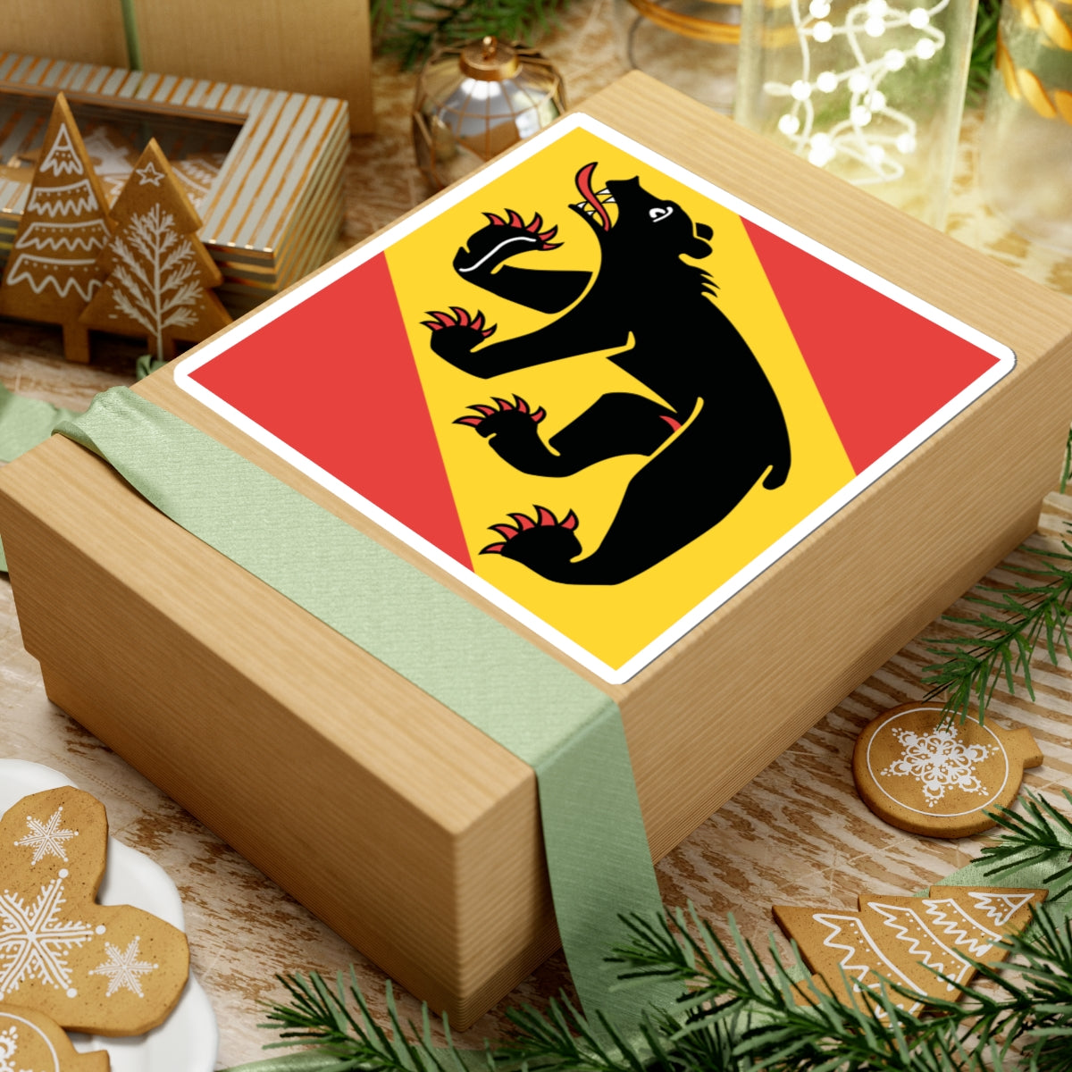 Flag of Canton of Bern (Switzerland) STICKER Vinyl Kiss-Cut Decal