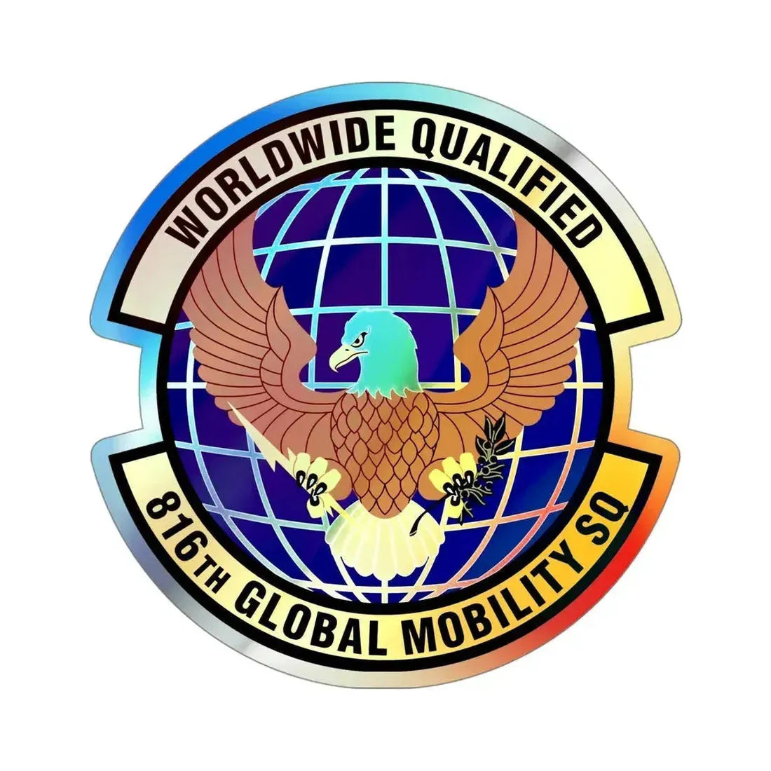 816th Global Mobility Squadron (U.S. Air Force) Holographic STICKER Die-Cut Vinyl Decal - The Sticker Space