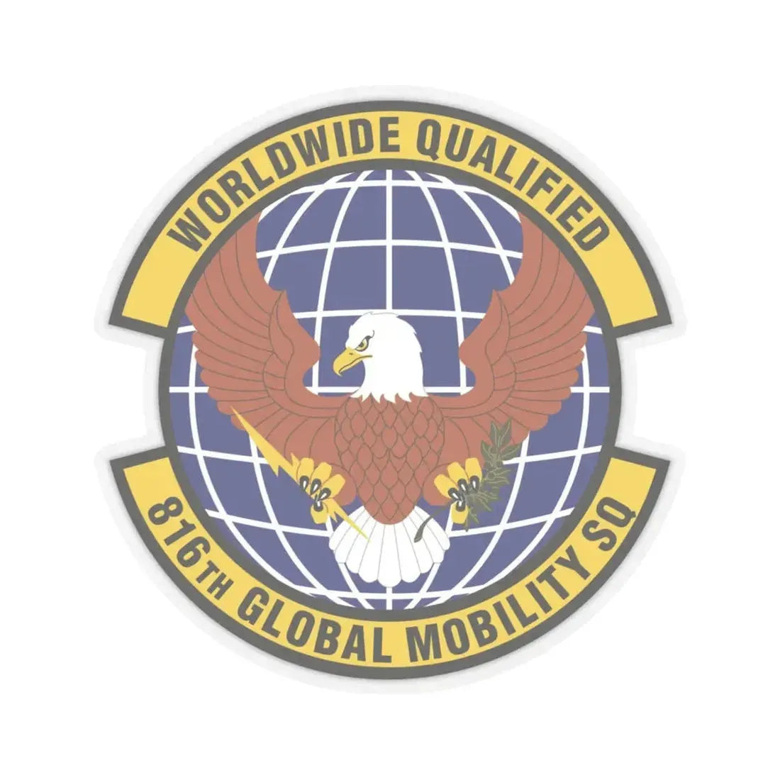 816th Global Mobility Squadron (U.S. Air Force) STICKER Vinyl Kiss-Cut Decal 6 Inch Transparent - The Sticker Space