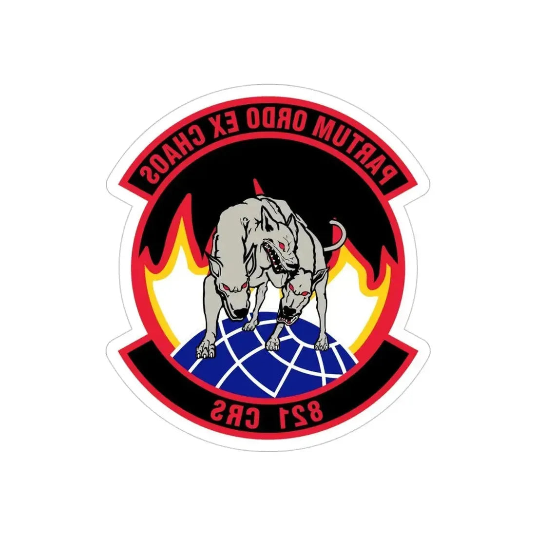 821 Contingency Response Sq AMC (U.S. Air Force) REVERSE PRINT Transparent Die-Cut STICKER - The Sticker Space