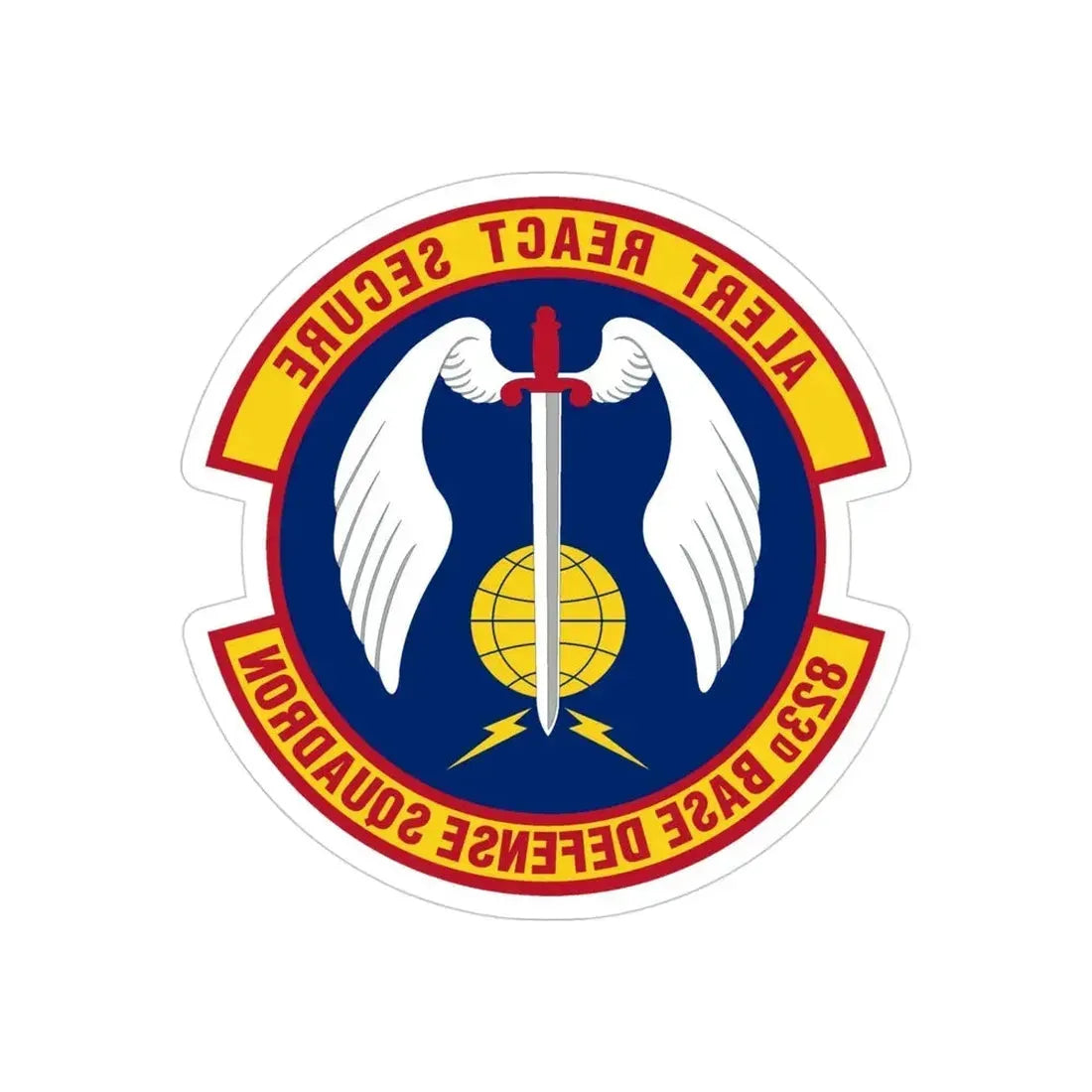 823 Base Defense Squadron ACC (U.S. Air Force) REVERSE PRINT Transparent Die-Cut STICKER - The Sticker Space