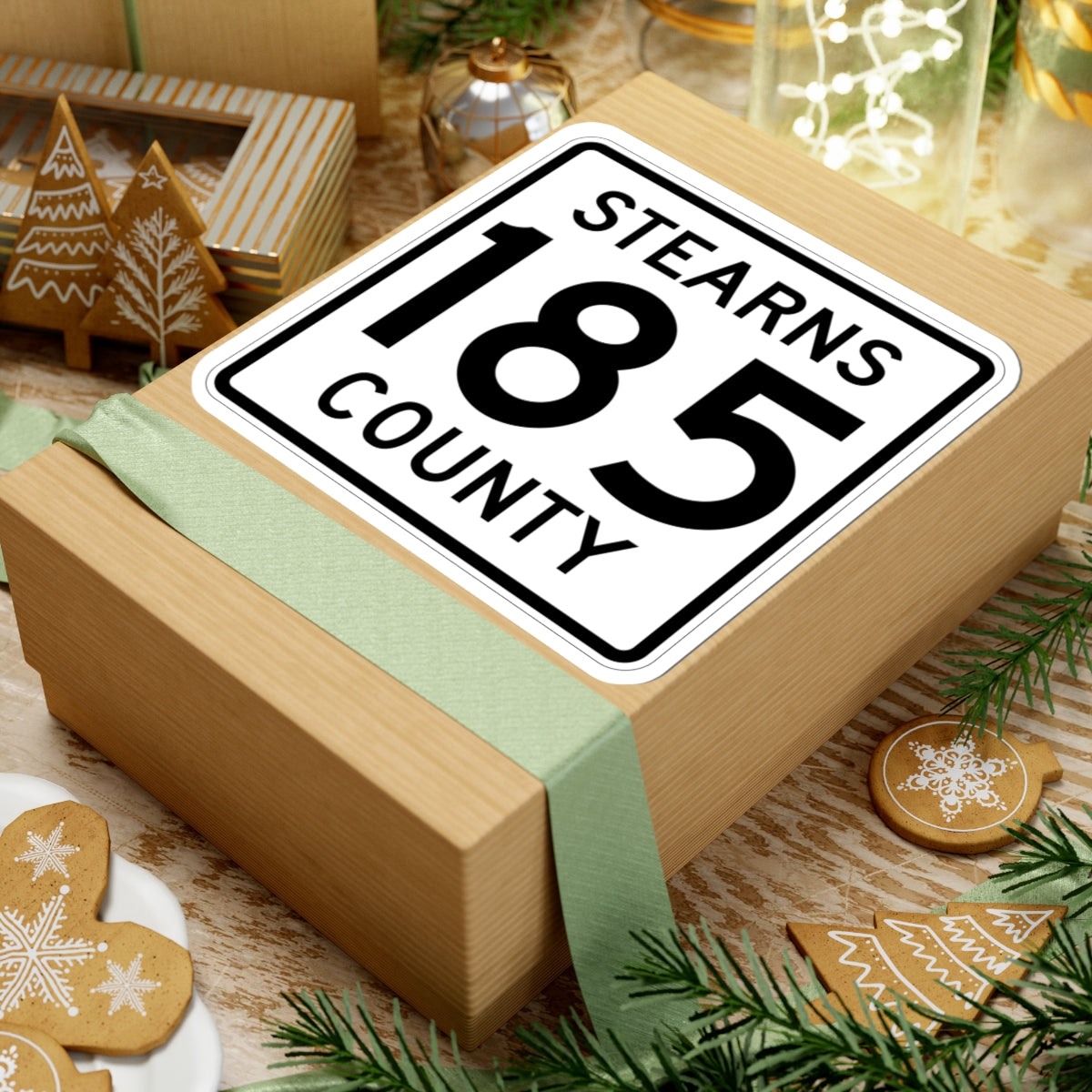 Stearns County Route 185 (Minnesota) (Road Sign) STICKER Vinyl Kiss-Cut Decal