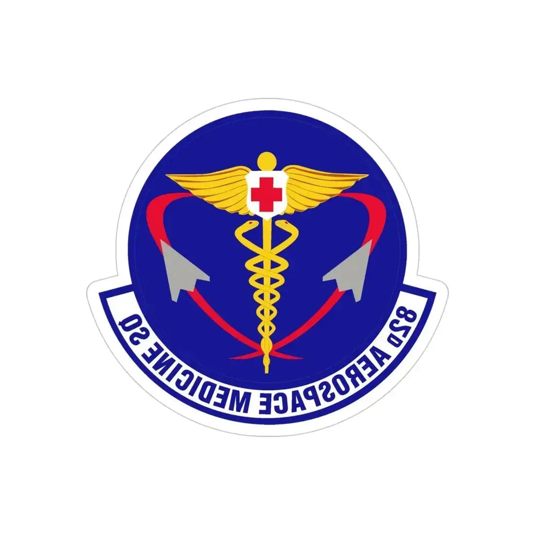 82d Aerospace Medicine Squadron (U.S. Air Force) REVERSE PRINT Transparent Die-Cut STICKER - The Sticker Space