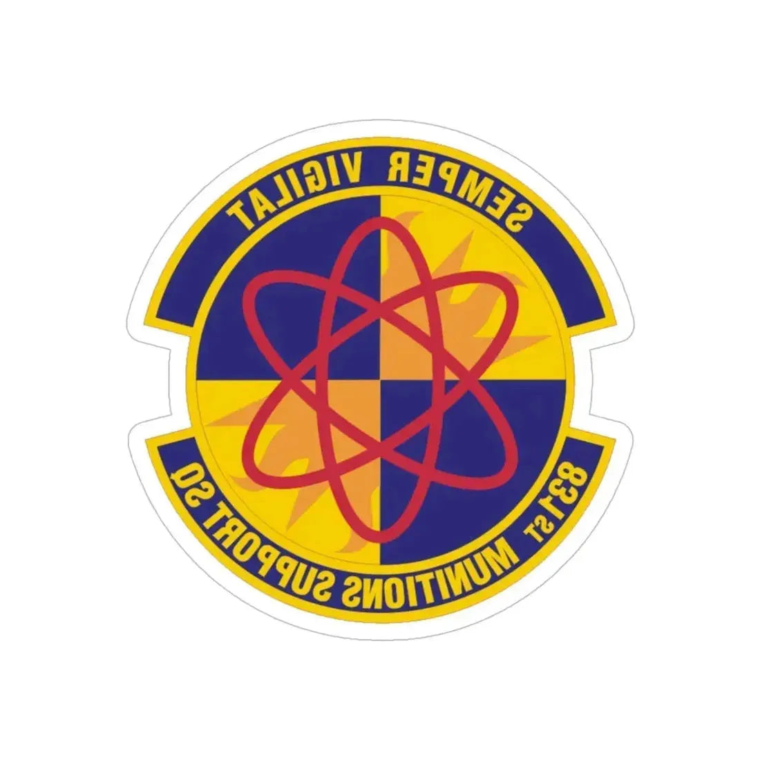 831st Munitions Support Squadron (U.S. Air Force) REVERSE PRINT Transparent Die-Cut STICKER - The Sticker Space
