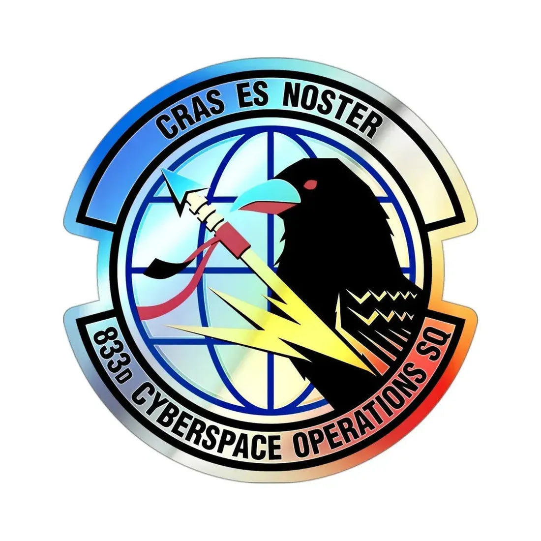 833 Cyberspace Operations Squadron ACC (U.S. Air Force) Holographic STICKER Die-Cut Vinyl Decal - The Sticker Space
