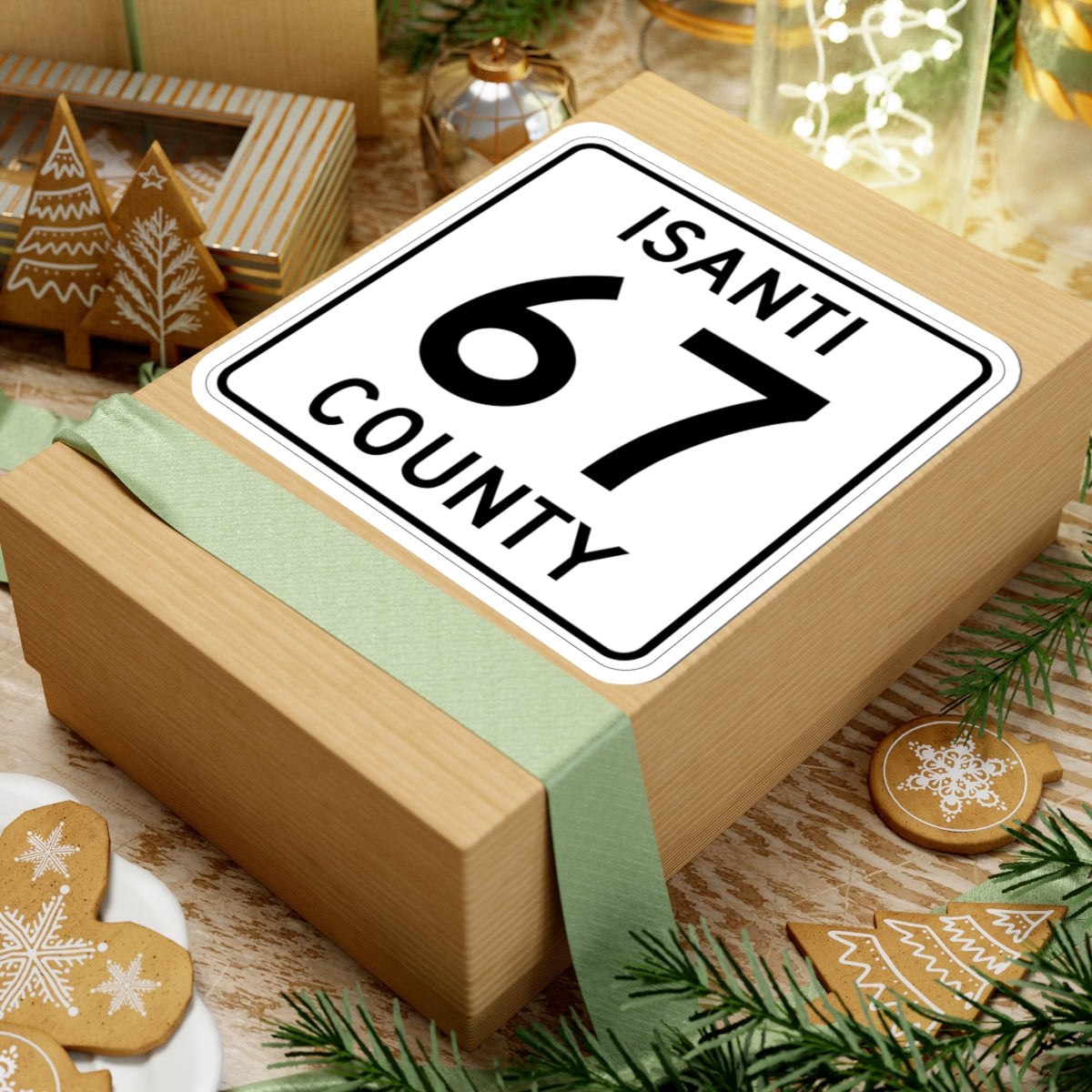 Isanti County 67 MN (Minnesota) (Road Sign) STICKER Vinyl Kiss-Cut Decal