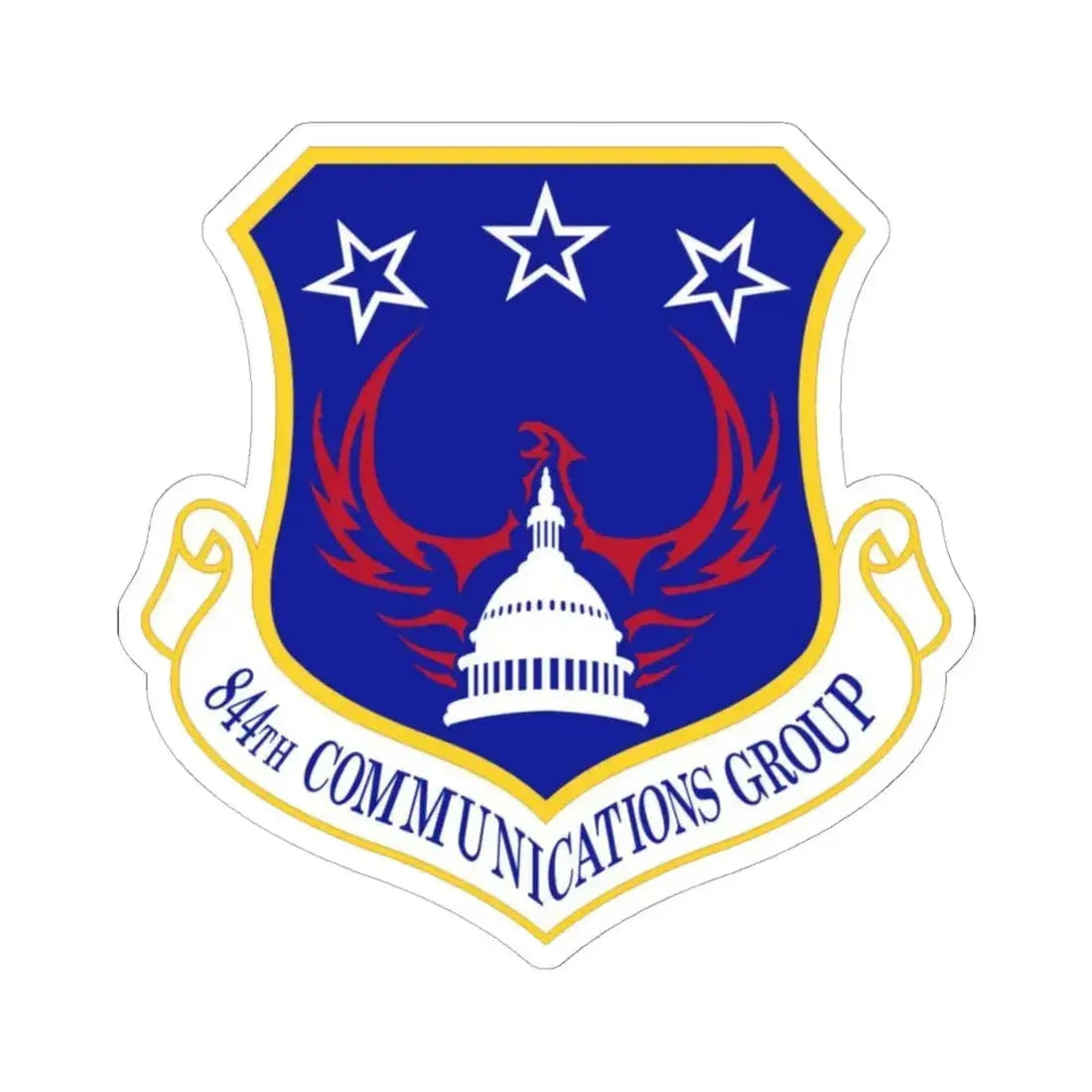 844th Communications Group (U.S. Air Force) STICKER Vinyl Kiss-Cut Decal 6 Inch White - The Sticker Space