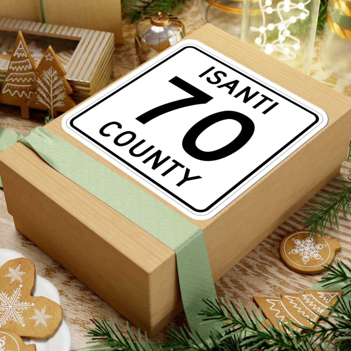 Isanti County 70 MN (Minnesota) (Road Sign) STICKER Vinyl Kiss-Cut Decal