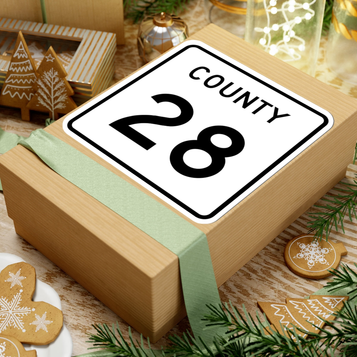 County 28 square (Minnesota) (Road Sign) STICKER Vinyl Kiss-Cut Decal