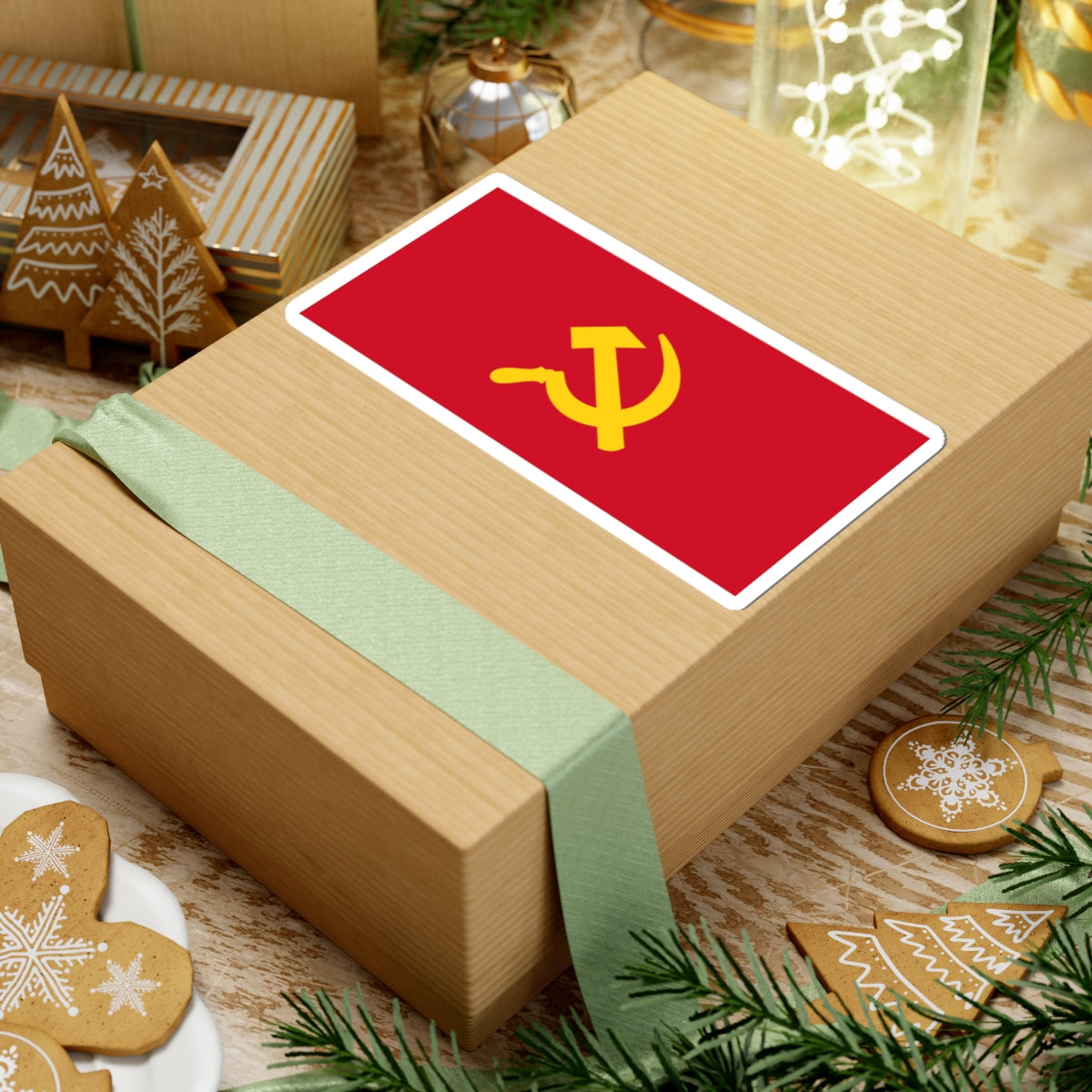 Flag of the Communist Party of the Philippines (Philippines) STICKER Vinyl Kiss-Cut Decal