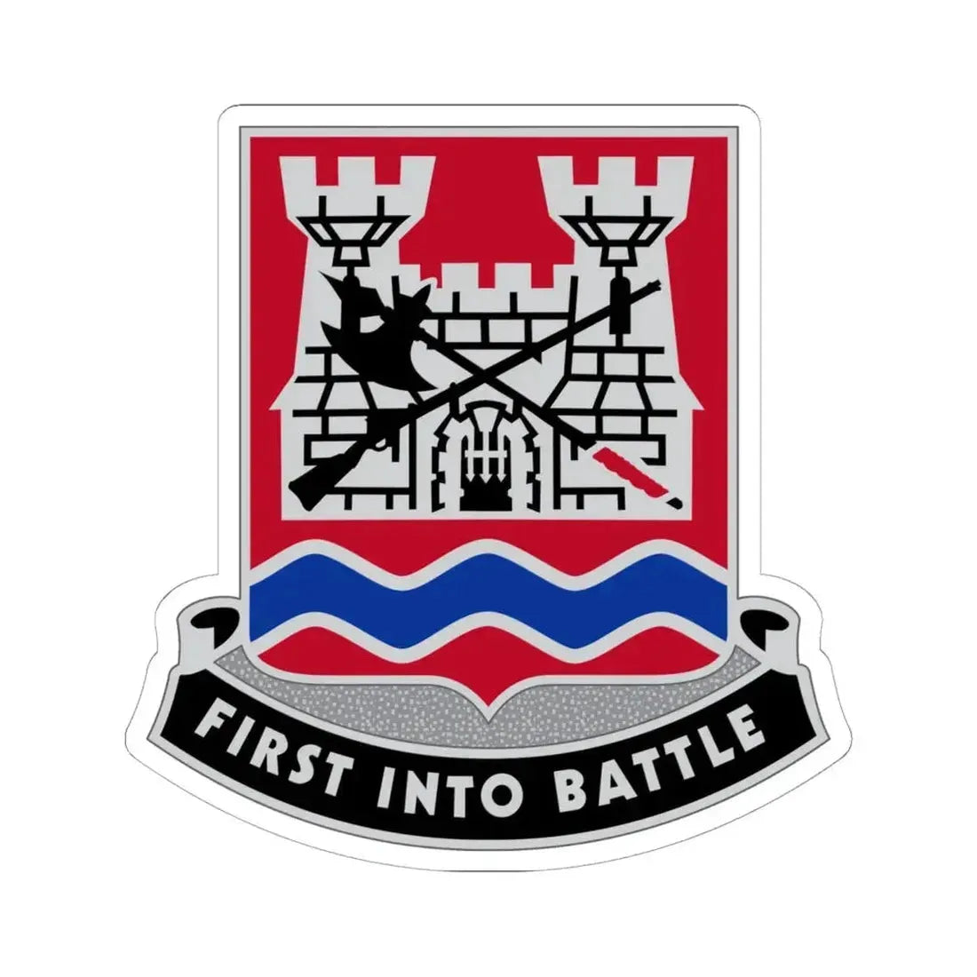 898 Engineer Battalion (U.S. Army) STICKER Vinyl Kiss-Cut Decal 6 Inch White - The Sticker Space