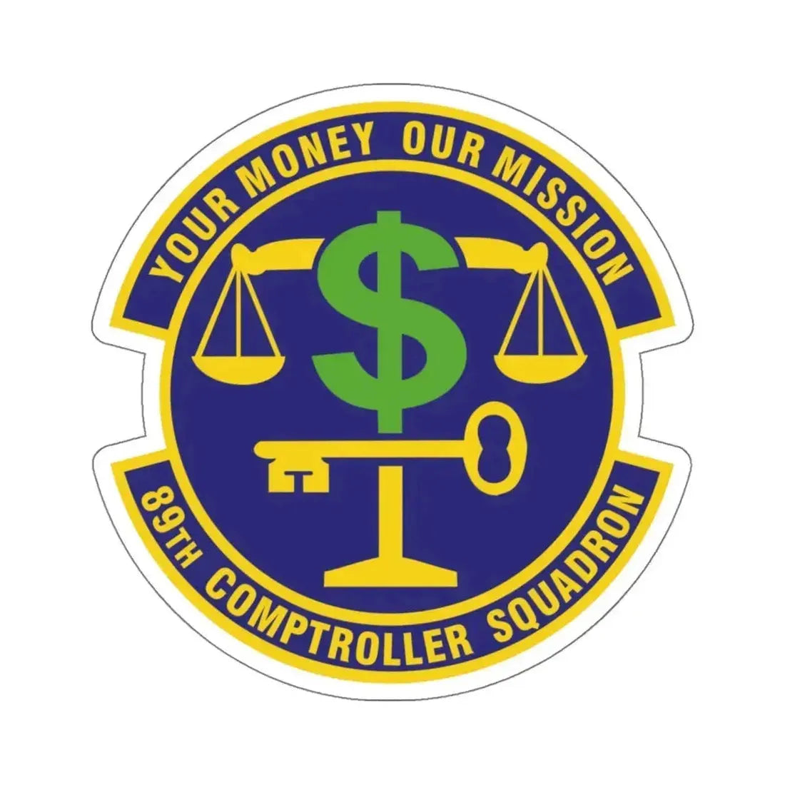 89th Comptroller Squadron (U.S. Air Force) STICKER Vinyl Kiss-Cut Decal 6 Inch White - The Sticker Space