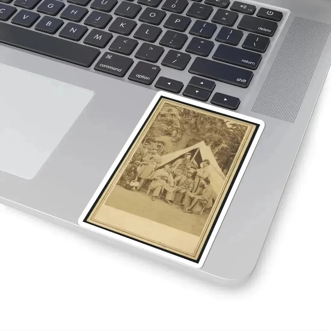 8Th Company Soldiers at a Military Camp, Possibly in Washington, D.C. (U.S. Civil War) STICKER Vinyl Kiss-Cut Decal - The Sticker Space