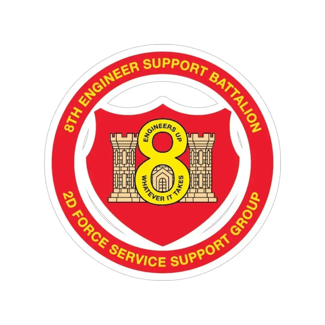 8th Engineer Support Battalion 2nd Force Service Support Group (USMC) Transparent STICKER Die-Cut Vinyl Decal - The Sticker Space
