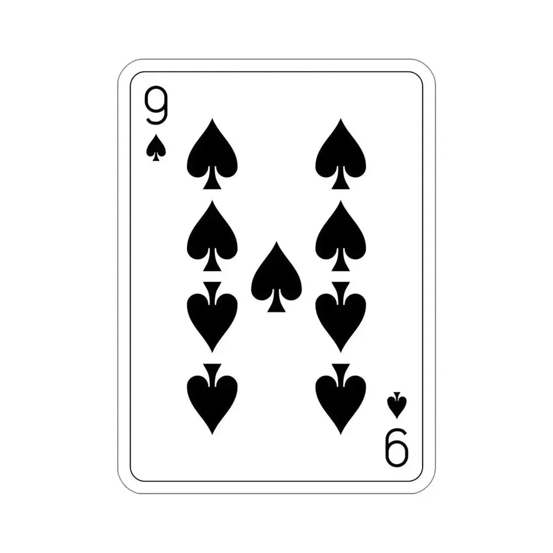 9 of Spades Playing Card STICKER Vinyl Die-Cut Decal - The Sticker Space