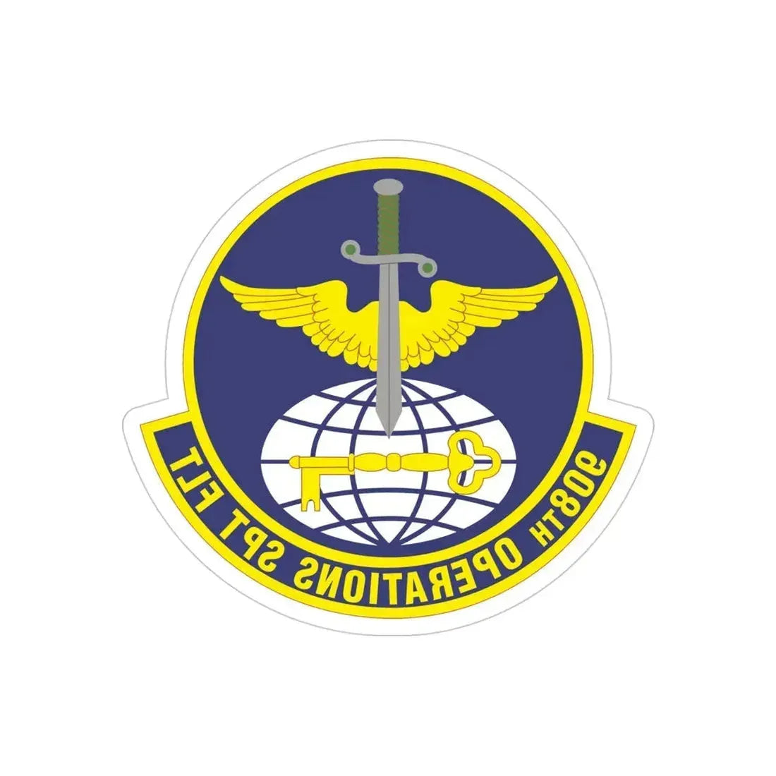 908th Operations Support Flight (U.S. Air Force) REVERSE PRINT Transparent Die-Cut STICKER - The Sticker Space