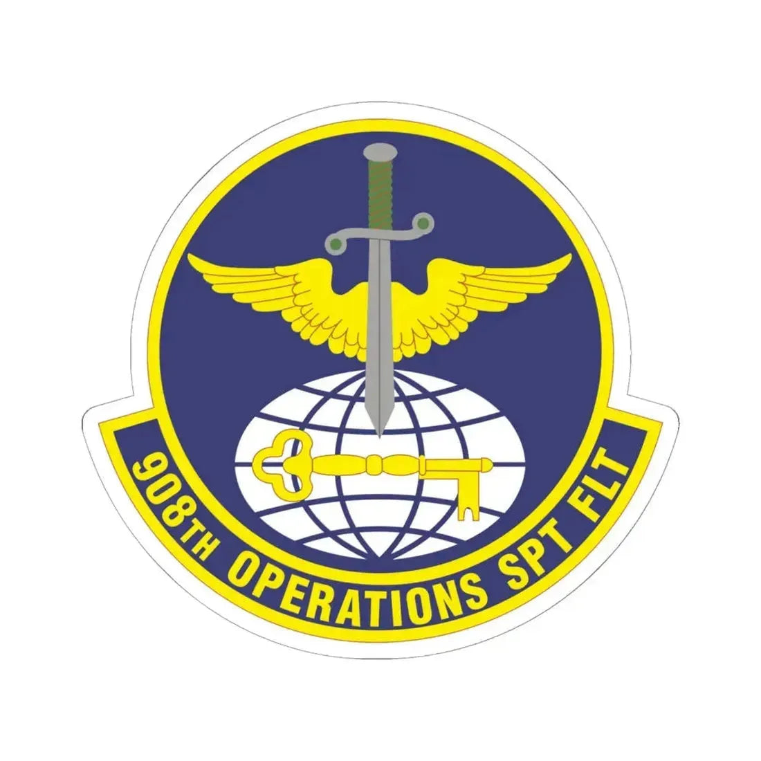 908th Operations Support Flight (U.S. Air Force) STICKER Vinyl Kiss-Cut Decal 6 Inch White - The Sticker Space