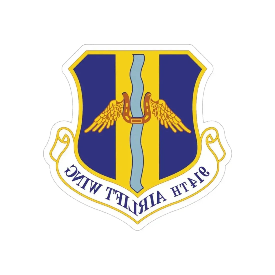914th Airlift Wing (U.S. Air Force) REVERSE PRINT Transparent Die-Cut STICKER - The Sticker Space